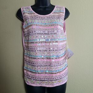 NWT Joseph A. Beaded Sleeveless Top
